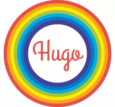 Vinilo infantil personalizable arco iris círculo - TenVinilo