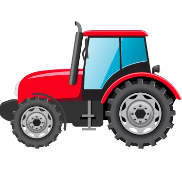 Vinilo decorativo tractor rojo - TenVinilo