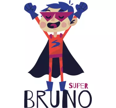 Pegatinas superhéroe Super chico personalizado - TenVinilo