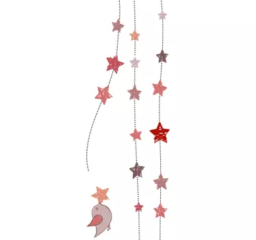 Vinilo infantil ave colgantes estrellas - TenVinilo