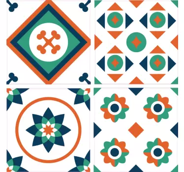 Vinilo baño azulejos geométricos - TenVinilo