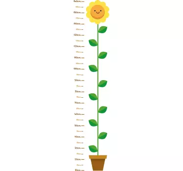 Vinilo infantil medidor girasol - TenVinilo