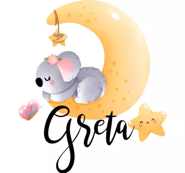 Vinilo dormitorio infantil koala en la luna - TenVinilo