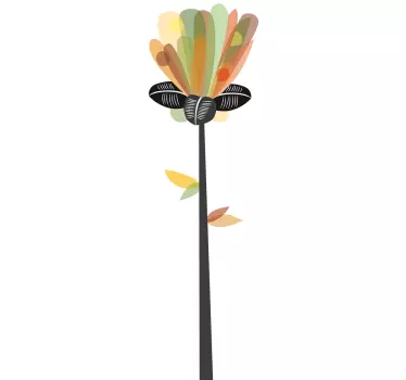Vinilo floral abstracto vertical - TenVinilo