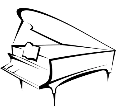 Adhesivo decorativo dibujo piano - TenVinilo