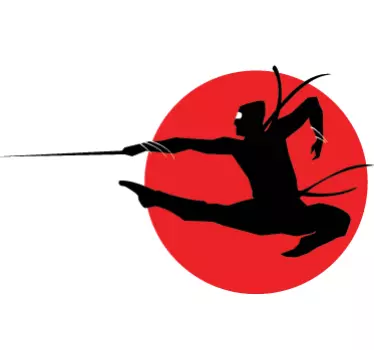 Adhesivo silueta ninja ataque - TenVinilo