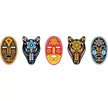 Vinilo pared Máscara Huichol - TenVinilo