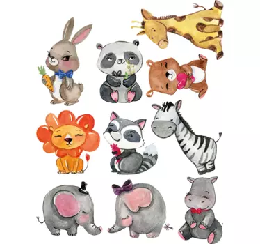 Lámina de pegatinas animales de la selva - TenVinilo