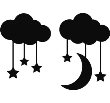 Vinilo infantil de nubes y estrellas - TenVinilo