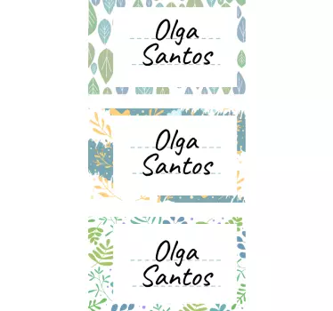 Pegatina adhesiva para libreta de hojas con nombre - TenVinilo