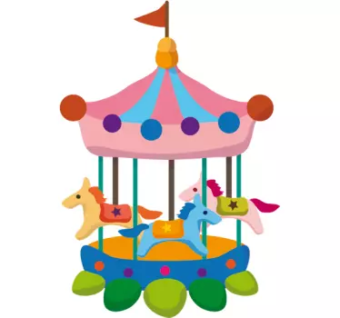 Pegatina infantil carrusel tiovivo - TenVinilo