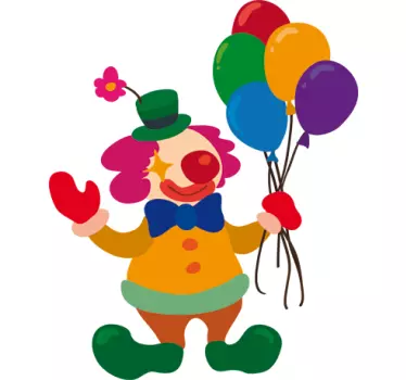 Pegatina infantil clown con globos - TenVinilo