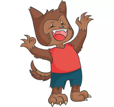 Vinilo infantil dibujo hombre lobo - TenVinilo