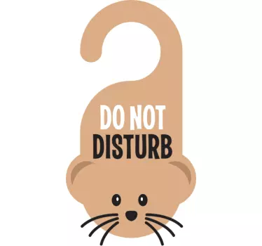 Vinilo para puerta do not disturb ratón - TenVinilo