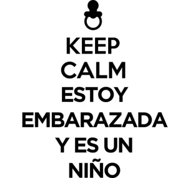 Pegatina keep calm embarazada niño - TenVinilo