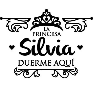 Pegatina personalizada princesa duerme - TenVinilo