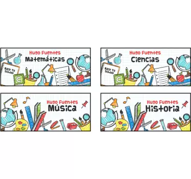 Pegatinas adhesivas para libretas con nombre personalizado - TenVinilo