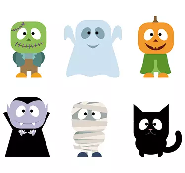 Pegatinas monstruos Halloween - TenVinilo