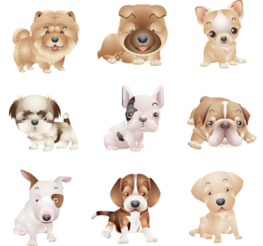 Sticker cachorros de perro cinco - TenVinilo