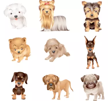 Sticker cachorros de perro uno - TenVinilo