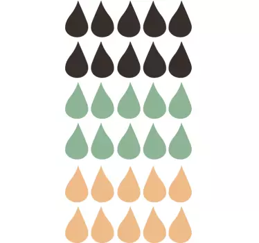 Sticker decorativo gotas ilustración - TenVinilo