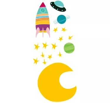 Sticker infantil espacial - TenVinilo