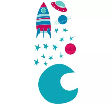 Sticker infantil espacial para niños - TenVinilo