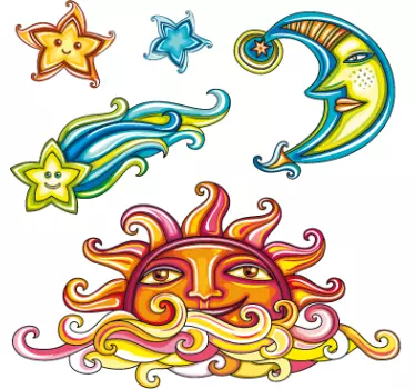 Stickers adhesivos elementos cielo - TenVinilo