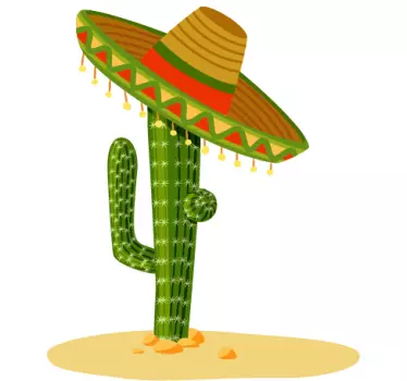 Vinil para recámara infantil sombrero mexicano - TenVinilo