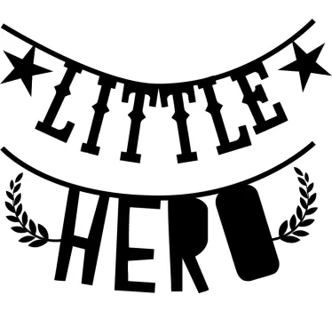 Vinilo infantil guirnalda texto little hero - TenVinilo