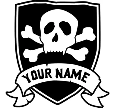 Vinilo pared nombre personalizable pirata - TenVinilo