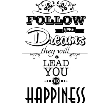 Vinilo de texto follow your dreams - TenVinilo