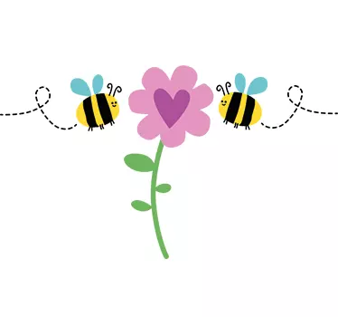 Vinilo decorativo abeja en flor - TenVinilo