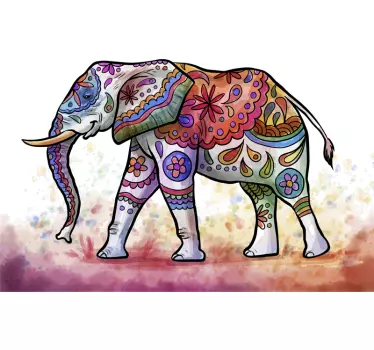 Vinilo decorativo animal salvaje mandala colorido - TenVinilo