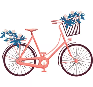 Vinilo decorativo bici flores - TenVinilo