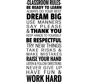 Vinilo decorativo classroom rules - TenVinilo