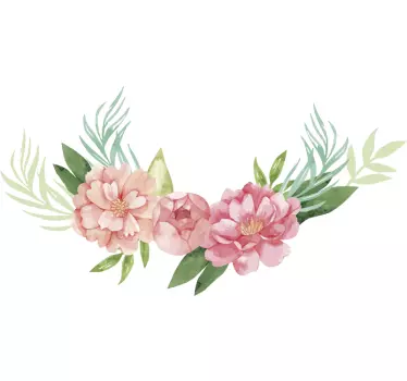Vinilo decorativo de flores rosas color pastel - TenVinilo