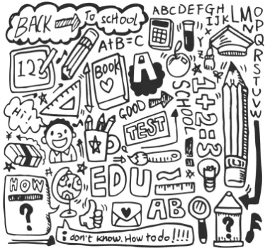 Vinilo decorativo dibujos escuela - TenVinilo