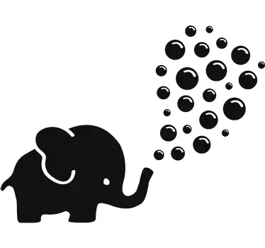Vinilo decorativo elefante que sopla burbujas - TenVinilo