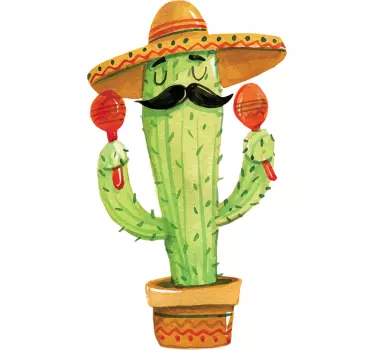Vinilo decorativo México cactus - TenVinilo