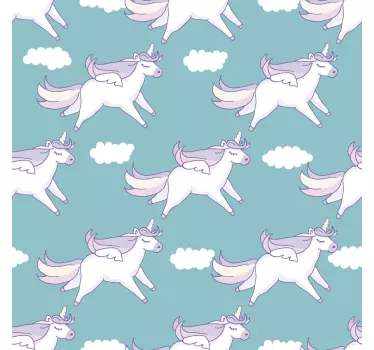 Vinilo decorativo para muebles patrón unicornios  - TenVinilo