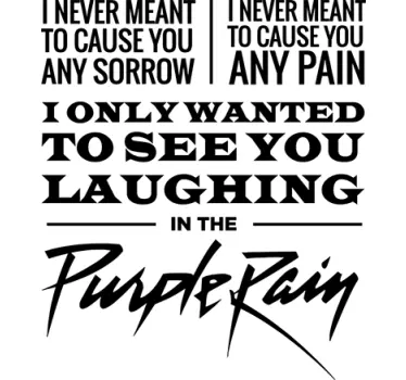 Vinilo decorativo purple rain Prince - TenVinilo