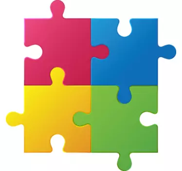 Vinilo decorativo puzzle cuatro piezas - TenVinilo