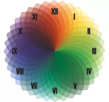 Vinilo decorativo reloj círculo cromático - TenVinilo