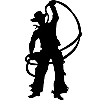 Vinilo decorativo silueta Cowboy - TenVinilo
