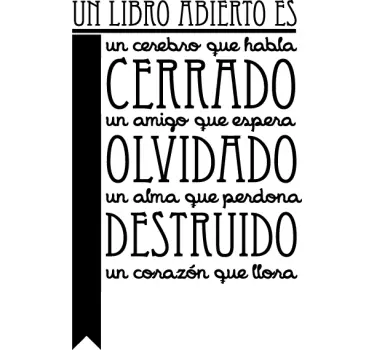 Vinilo decorativo texto libro - TenVinilo