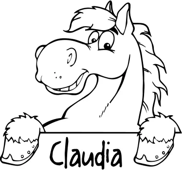 Vinilo dibujo de caballo nombre - TenVinilo
