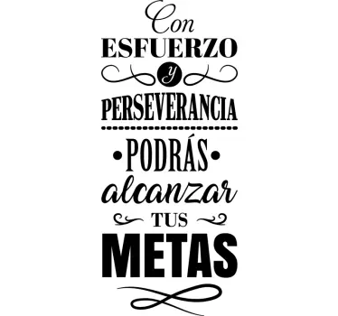 Vinilo pared esfuerzo y perseverancia - TenVinilo