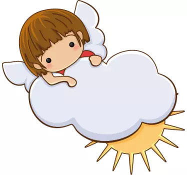 Vinilo infantil ángel nube - TenVinilo