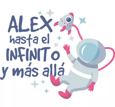 Vinilo pared astronauta hasta el infinito - TenVinilo